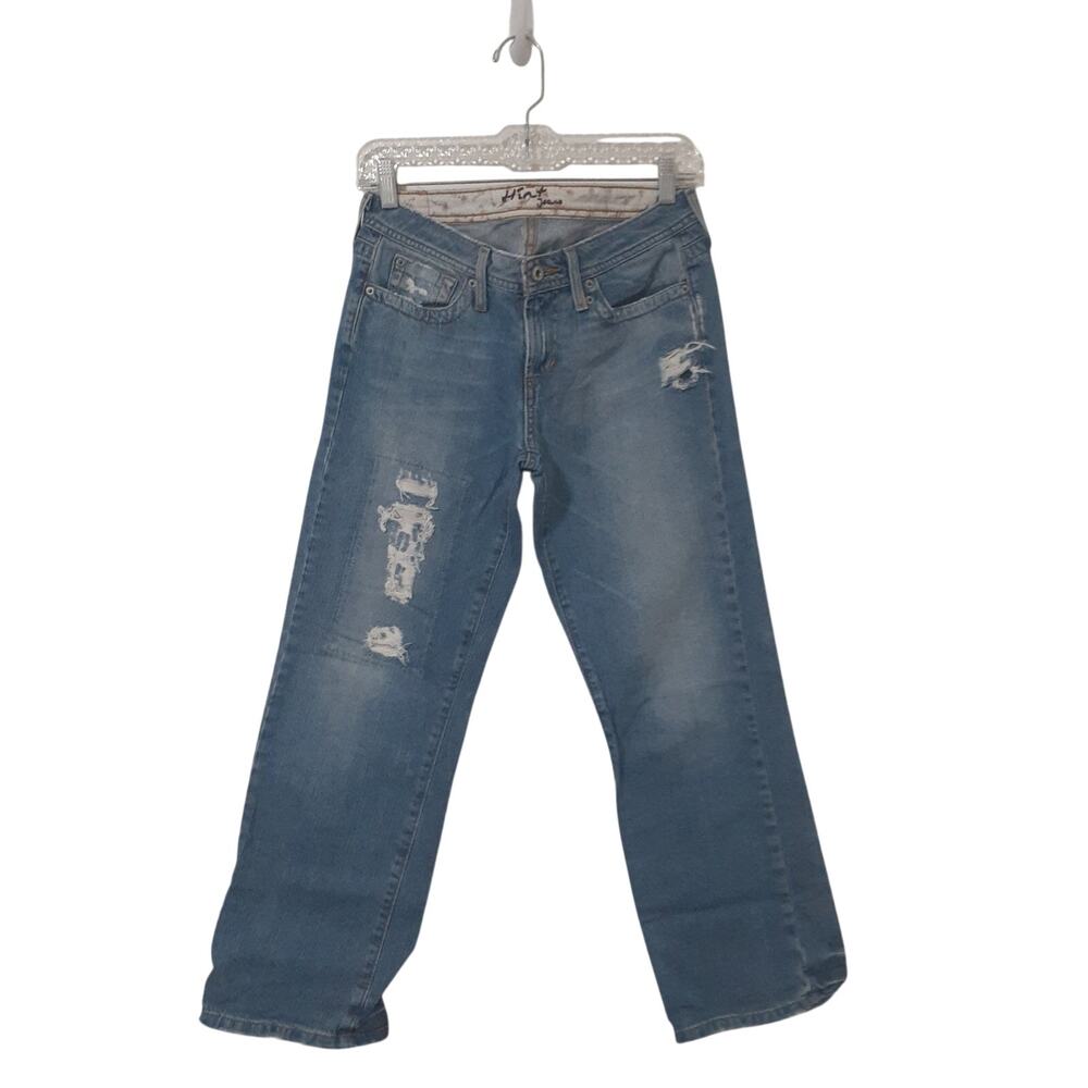 Hint Jeans Women’s Distressed Light Blue Size 7 100% Cotton